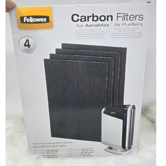 AeraMax Fellowes Carbon Filters for AeraMax Air Purifiers 4 Carbon Filters NIB - Picture 1 of 3